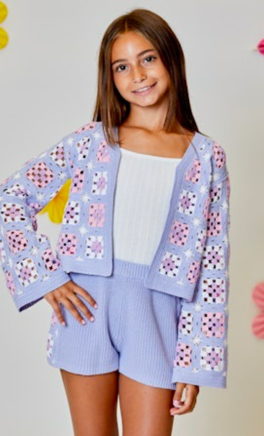 Design History Morning Sky Combo Cardigan