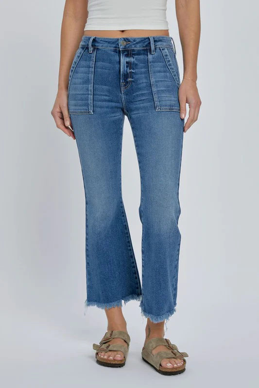Hidden Happi Cargo Flare Medium Wash