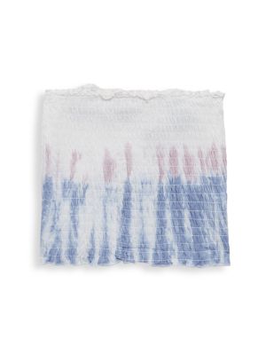 Vintage Havana Stripe Tie Dye Smocked Tube Top