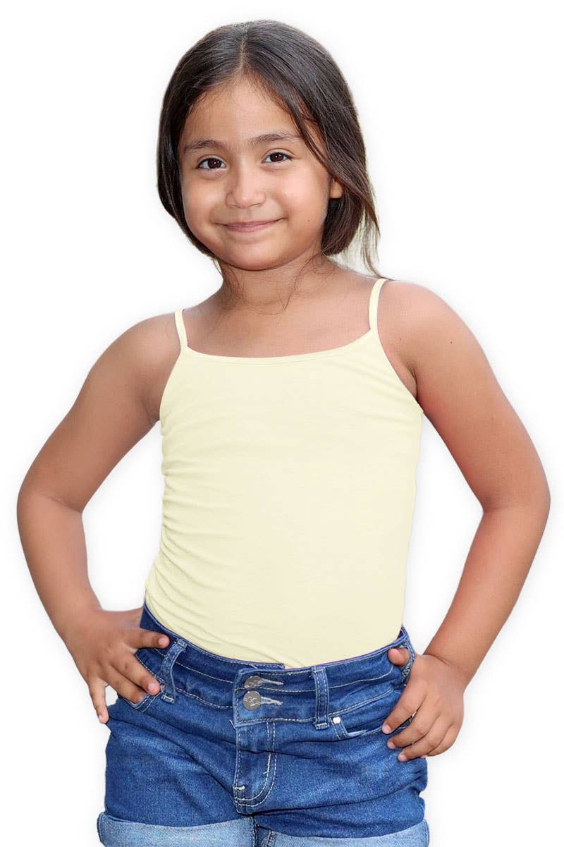 Girl's Solid Cami Tank Soft Cotton Lycra