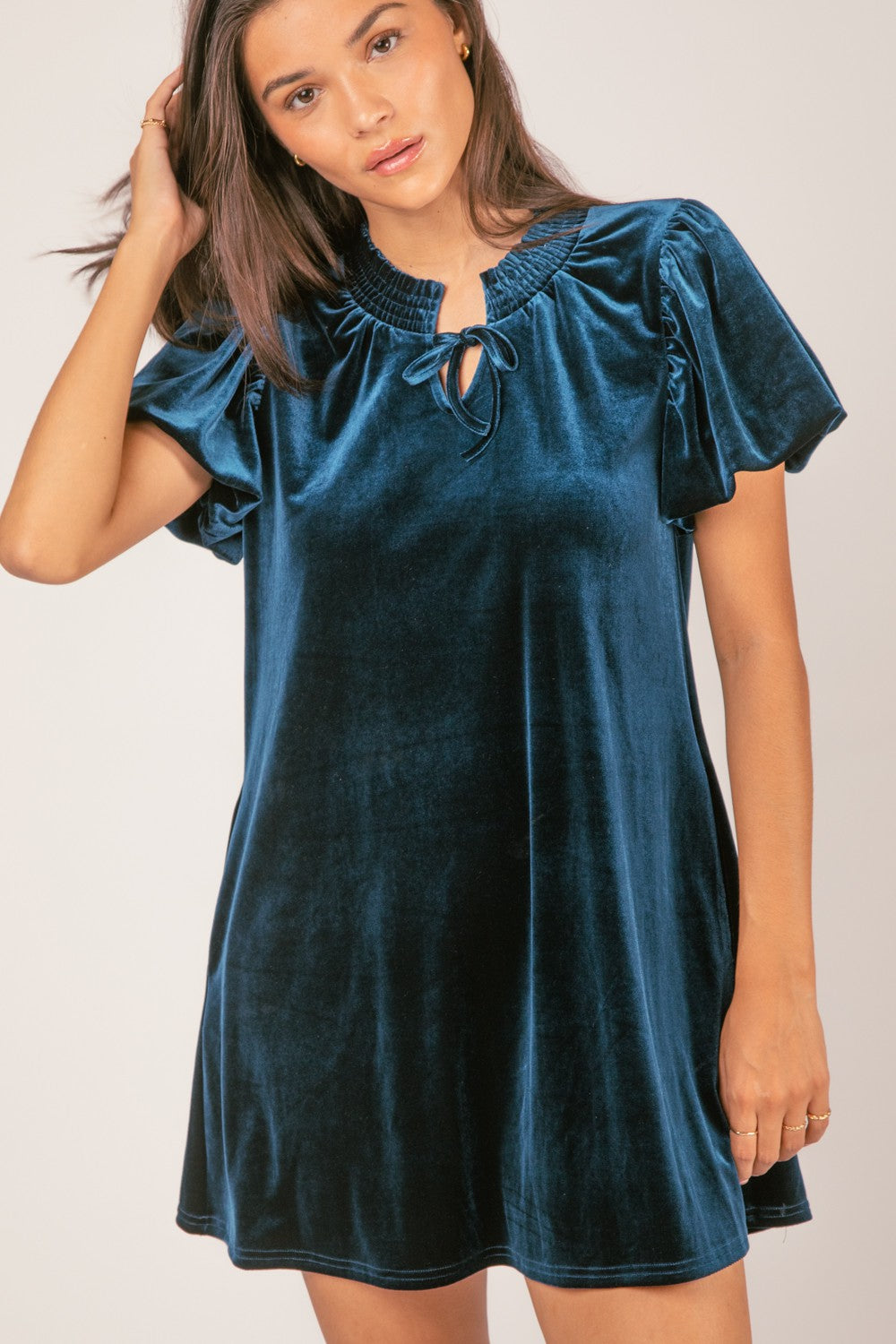 Blue velvet deals shift dress