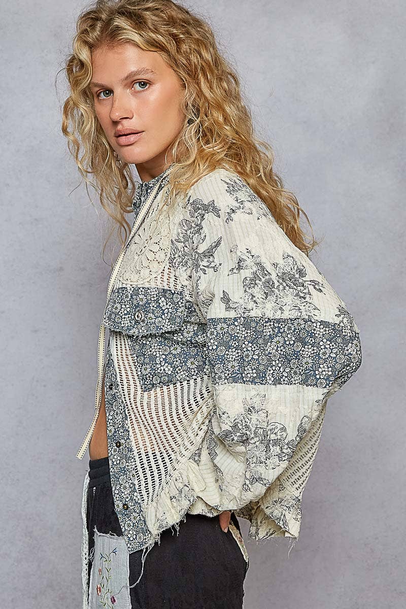 Pol Crochet embroidered hoodie jacket