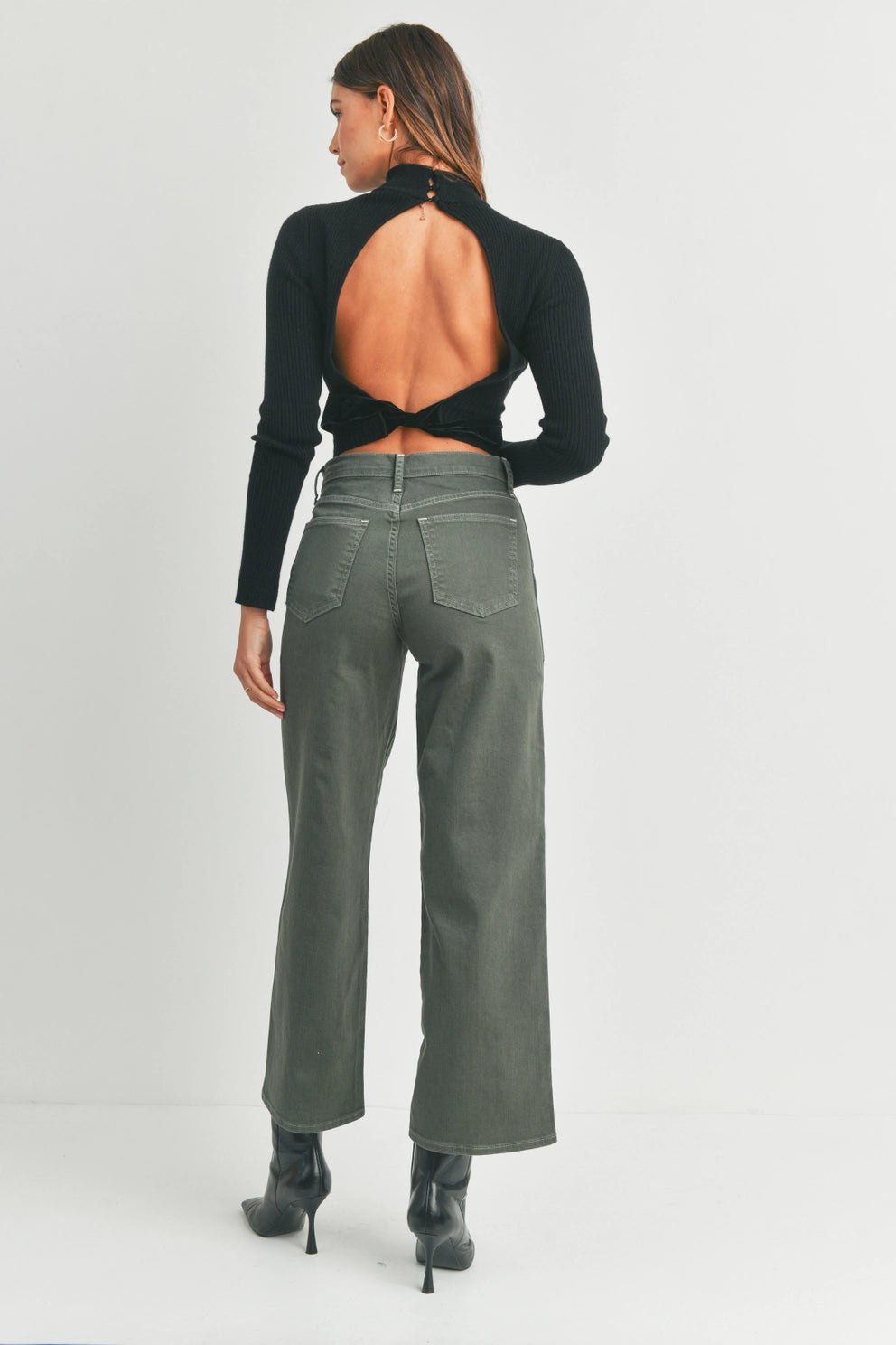 Just Black Denim Seamed Utility Straight Pant