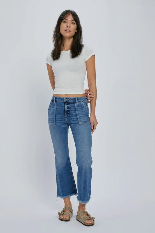 Hidden Happi Cargo Flare Medium Wash
