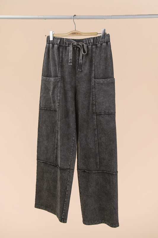 Mineral Wash Wide Leg Pants
