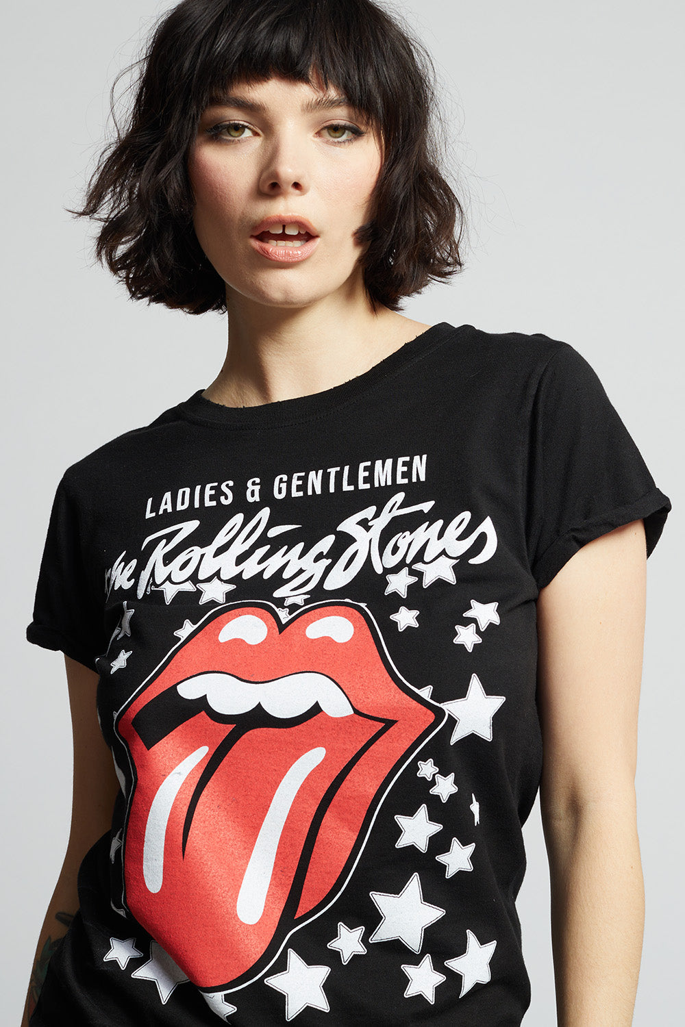 Recycled Karma The Rolling Stones Stars Black Tee