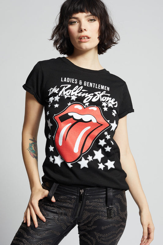 Recycled Karma The Rolling Stones Stars Black Tee