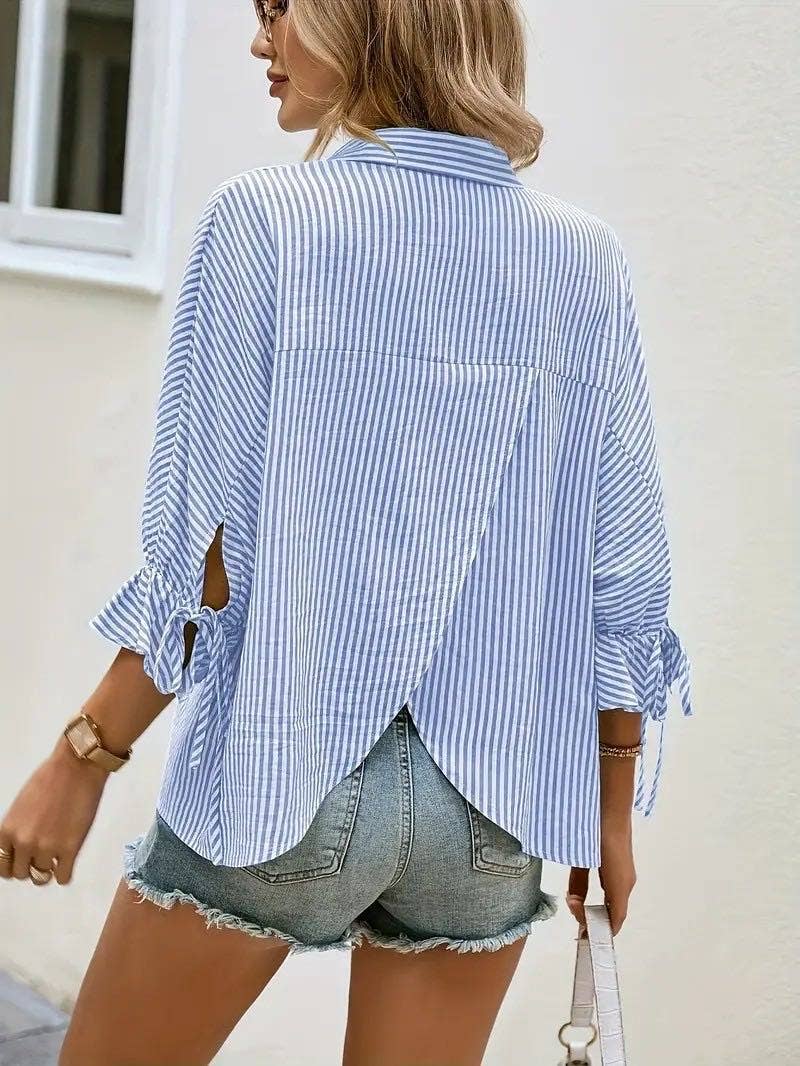 Stripe V-neck Top