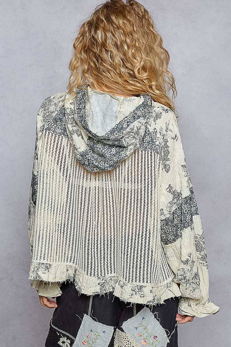Pol Crochet embroidered hoodie jacket
