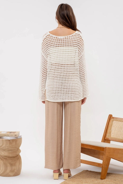 Relaxed Sheer Knit Pullover