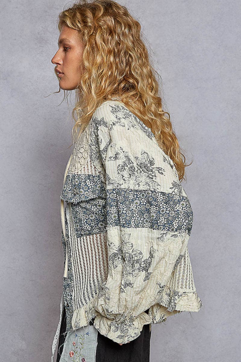 Pol Crochet embroidered hoodie jacket