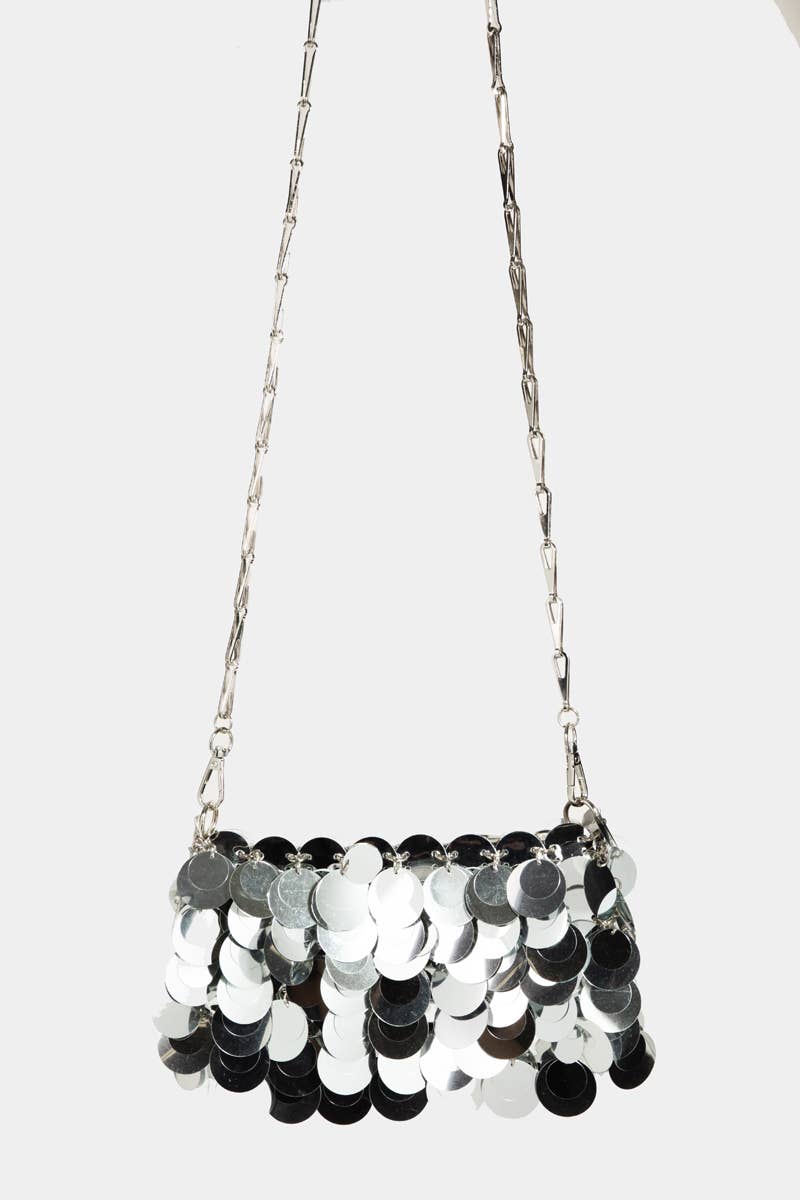 Sequin Disc Chain Mail Handbag