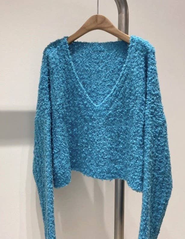 Miss Sparkling V neck crop sweater