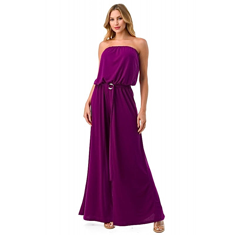 Ariella Wide Leg Jumpsuit with Ring Belt