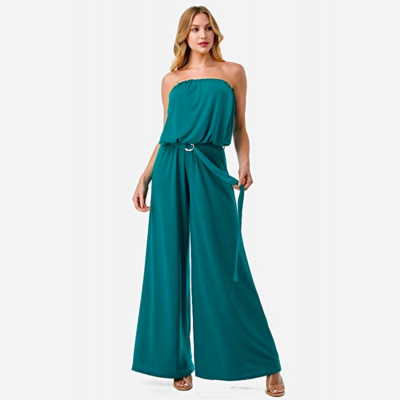 Ariella Wide Leg Jumpsuit with Ring Belt