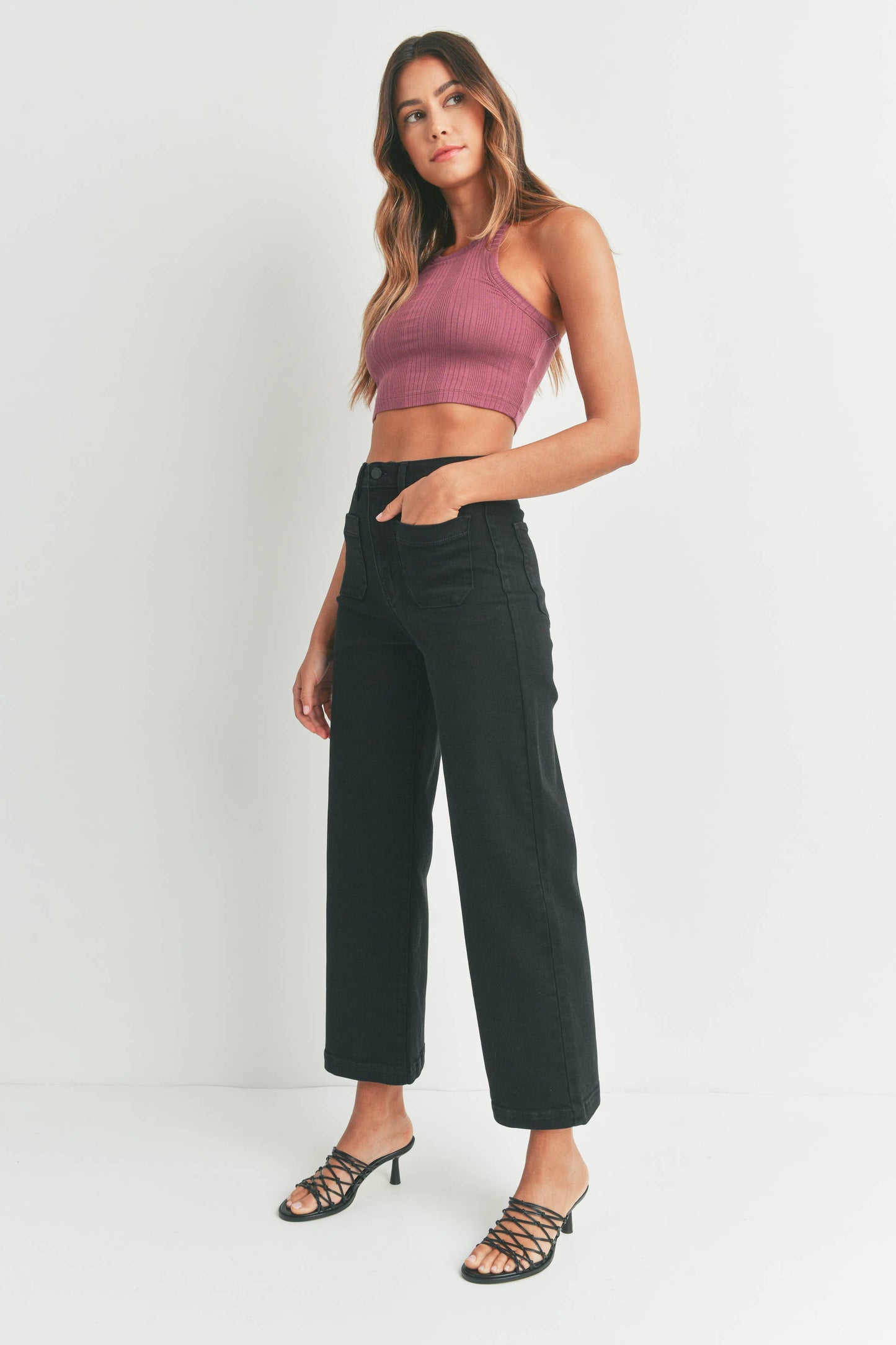 Just Black Two Patch Pocket Wide Leg