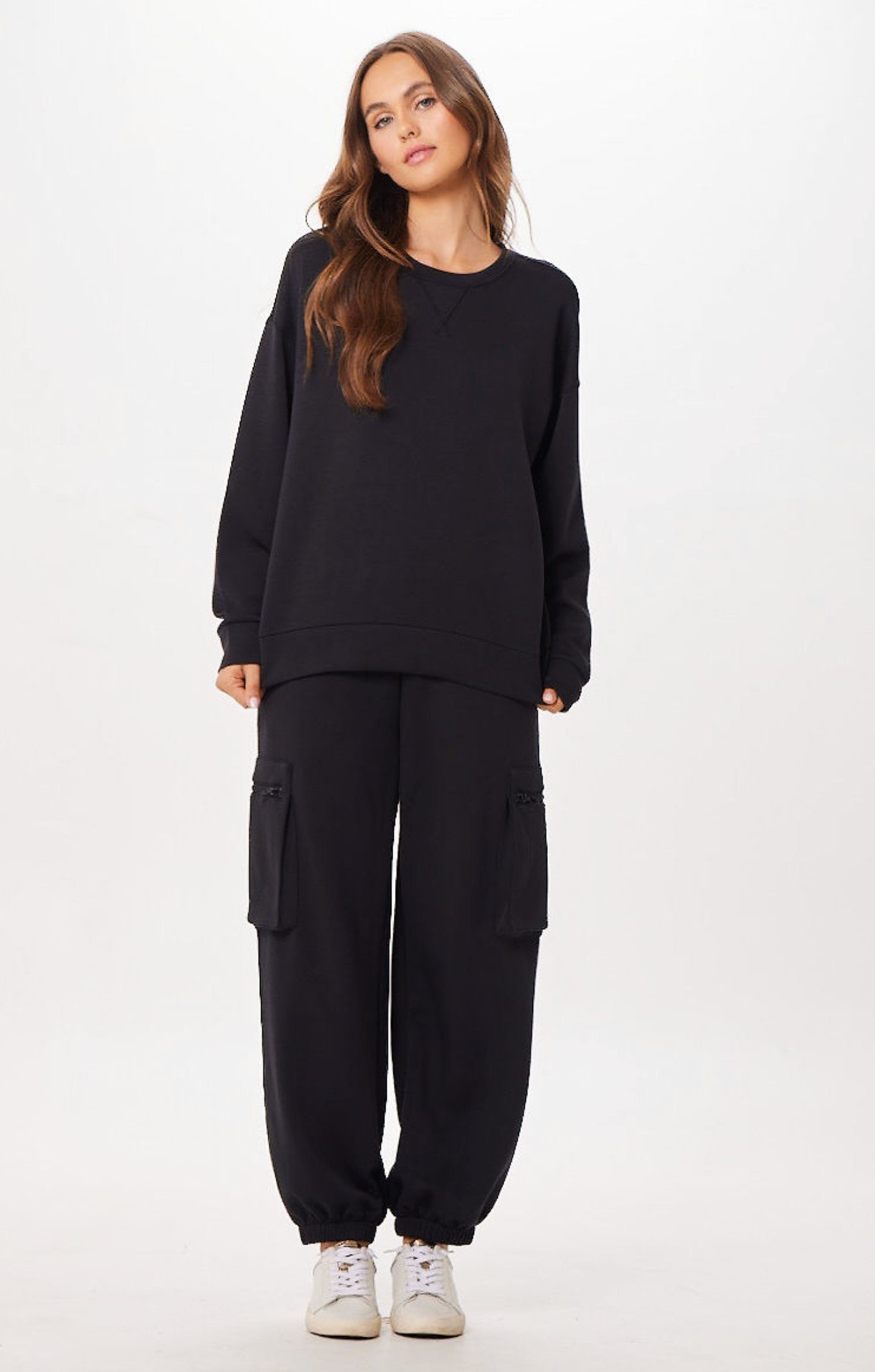 Vintage Havana Black Cloud Fleece Jogger With Side Pockets