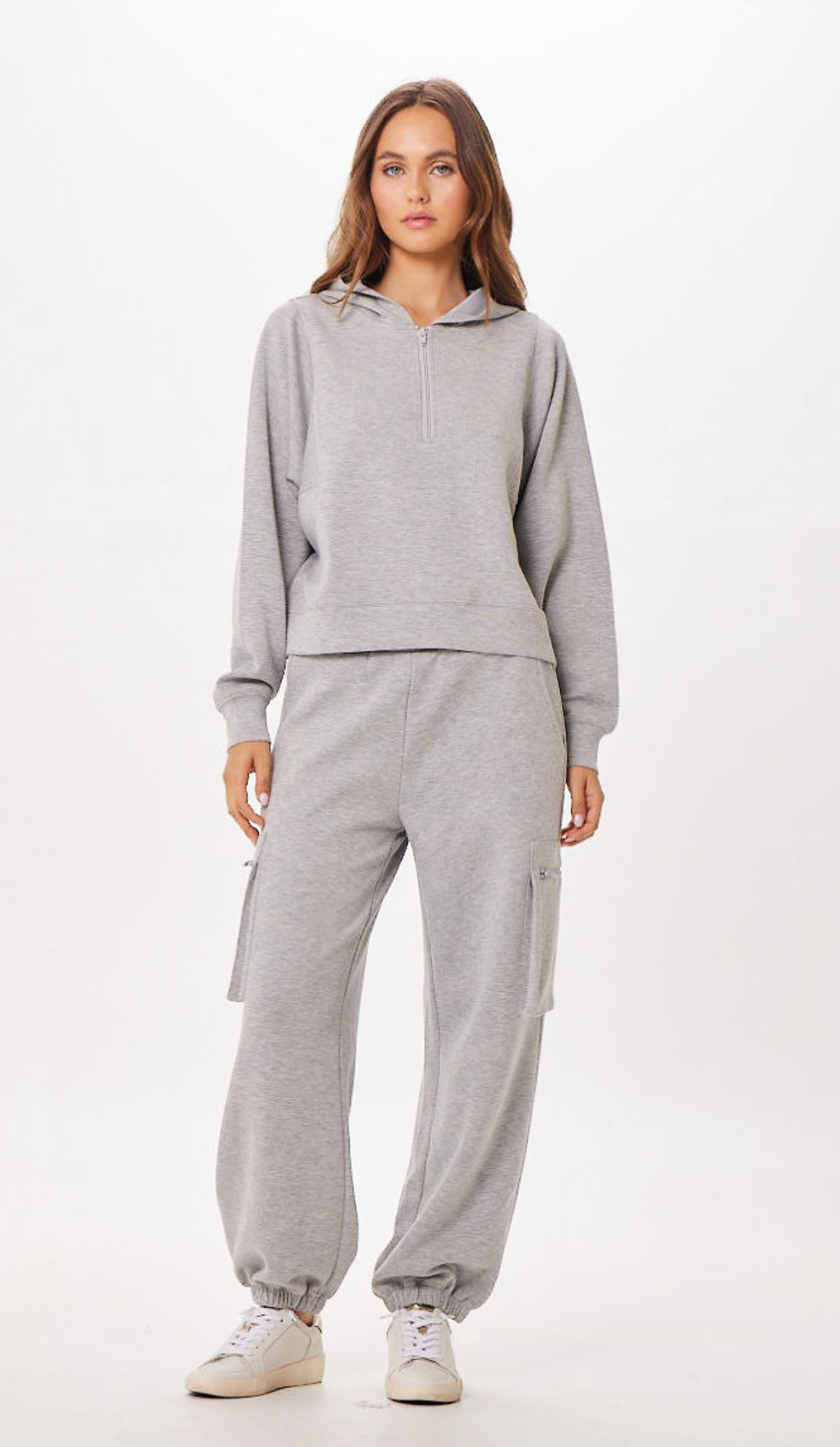 Vintage Havana Heather Grey Cloud Fleece Jogger With Side Pockets