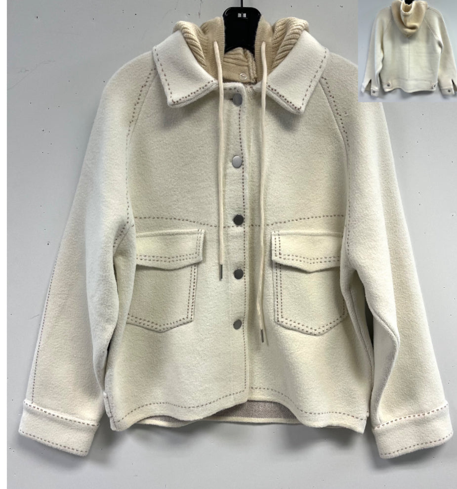 Cream Bomber Jacket