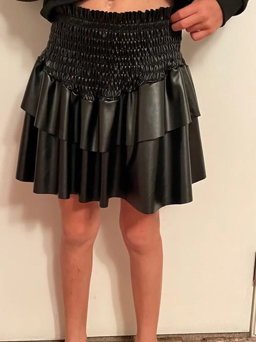 Cheryl Creations Tween Smock Leather Skirt