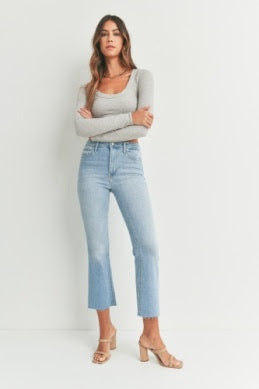 Just Black Tonal Crop Flare Jeans