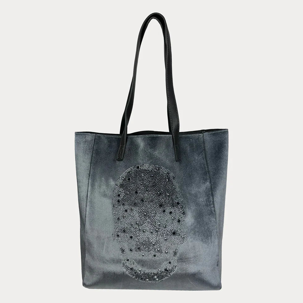 Sophie Velour Skull Embossed Tote - Anniversary Collection
