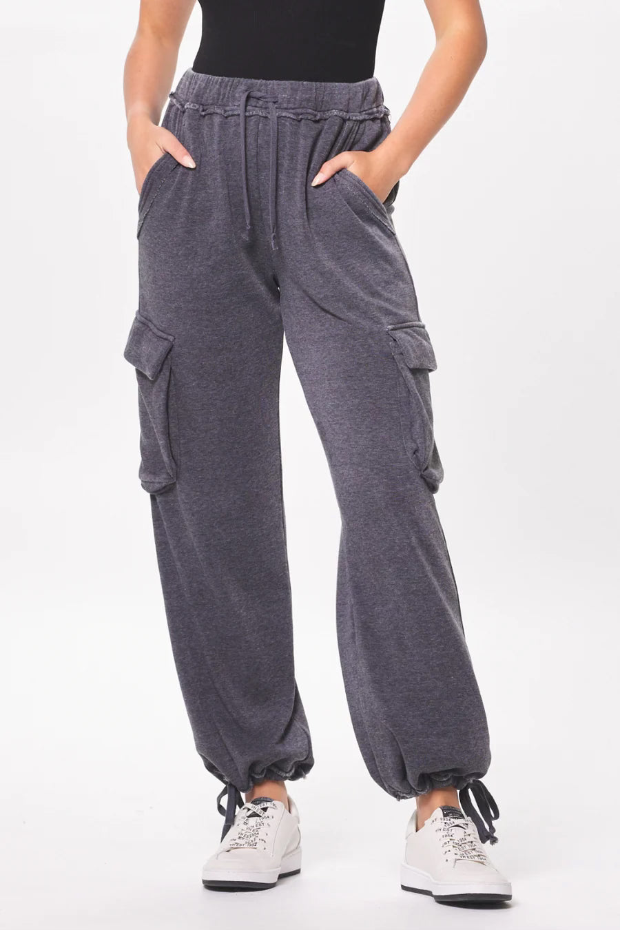Vintage Havana Washed Charcoal Cashmere Fleece Jogger