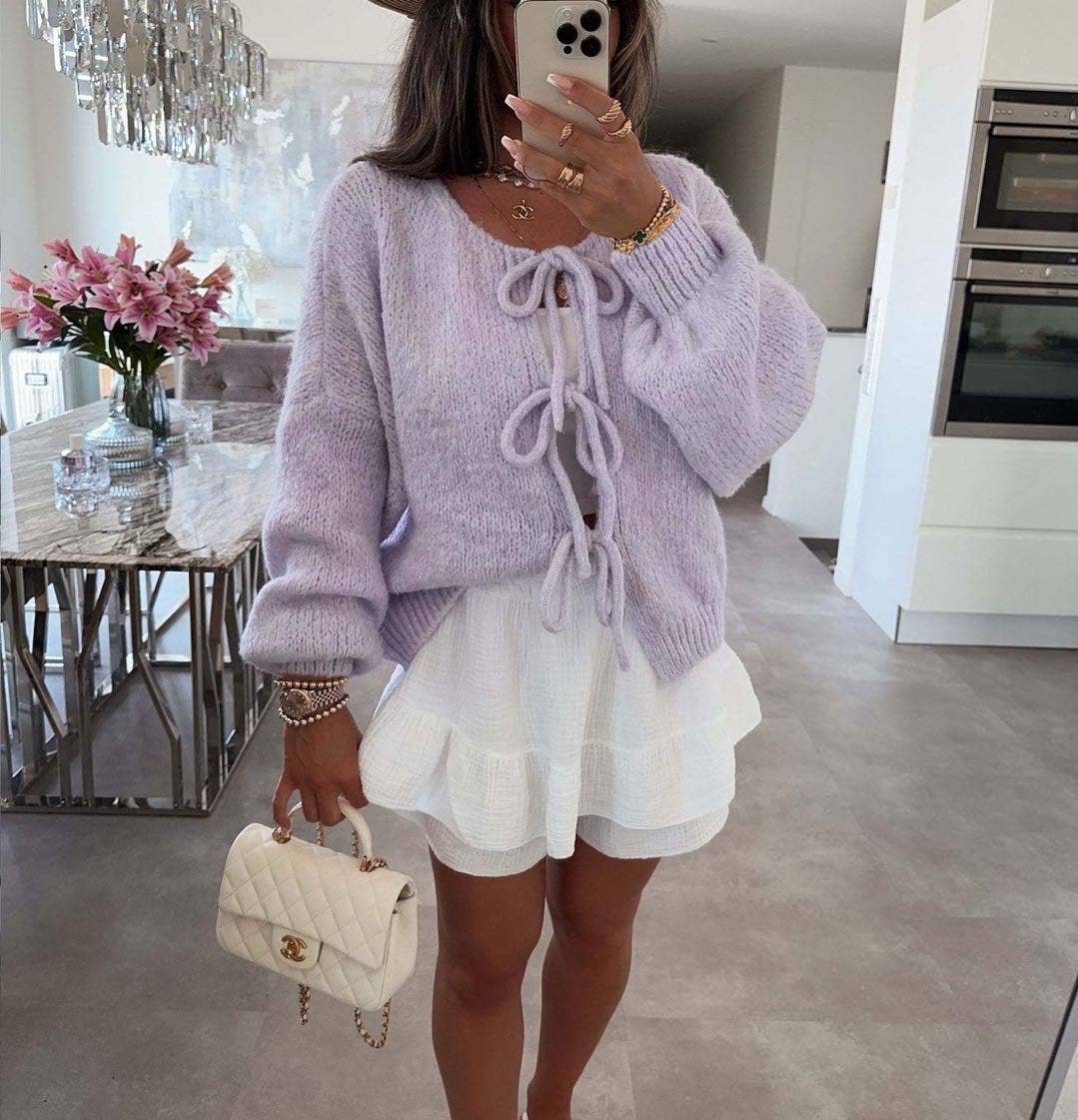 Front Tie Cardigan