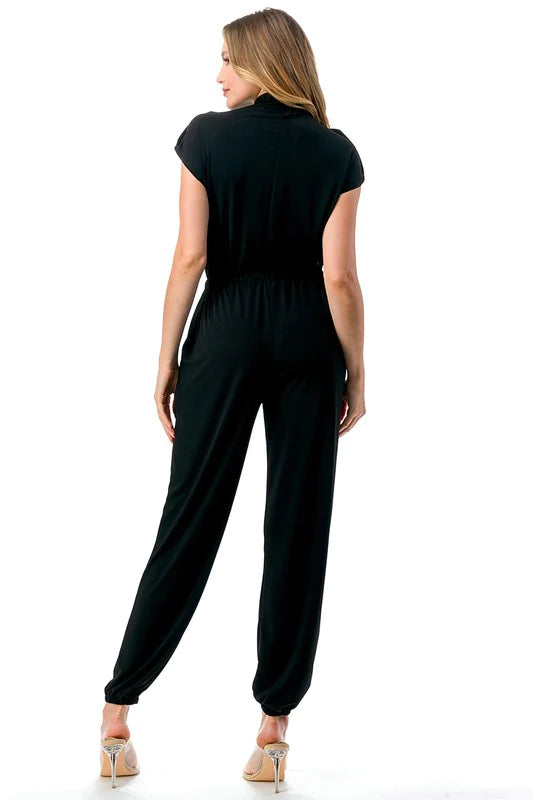Ariella Collared Cargo Jumpsuit