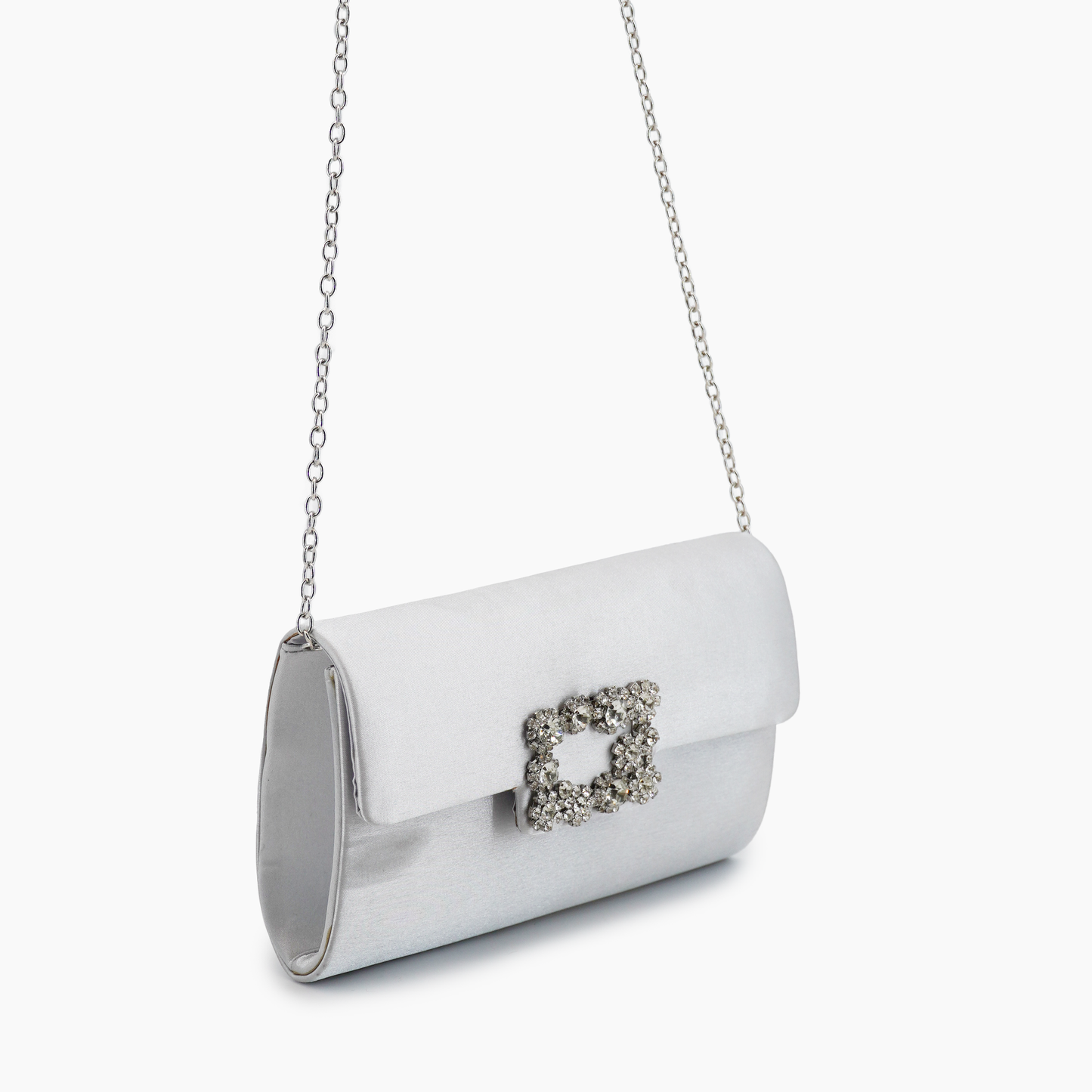 Clara Satin Rhinestone Gem Evening Crossbody
