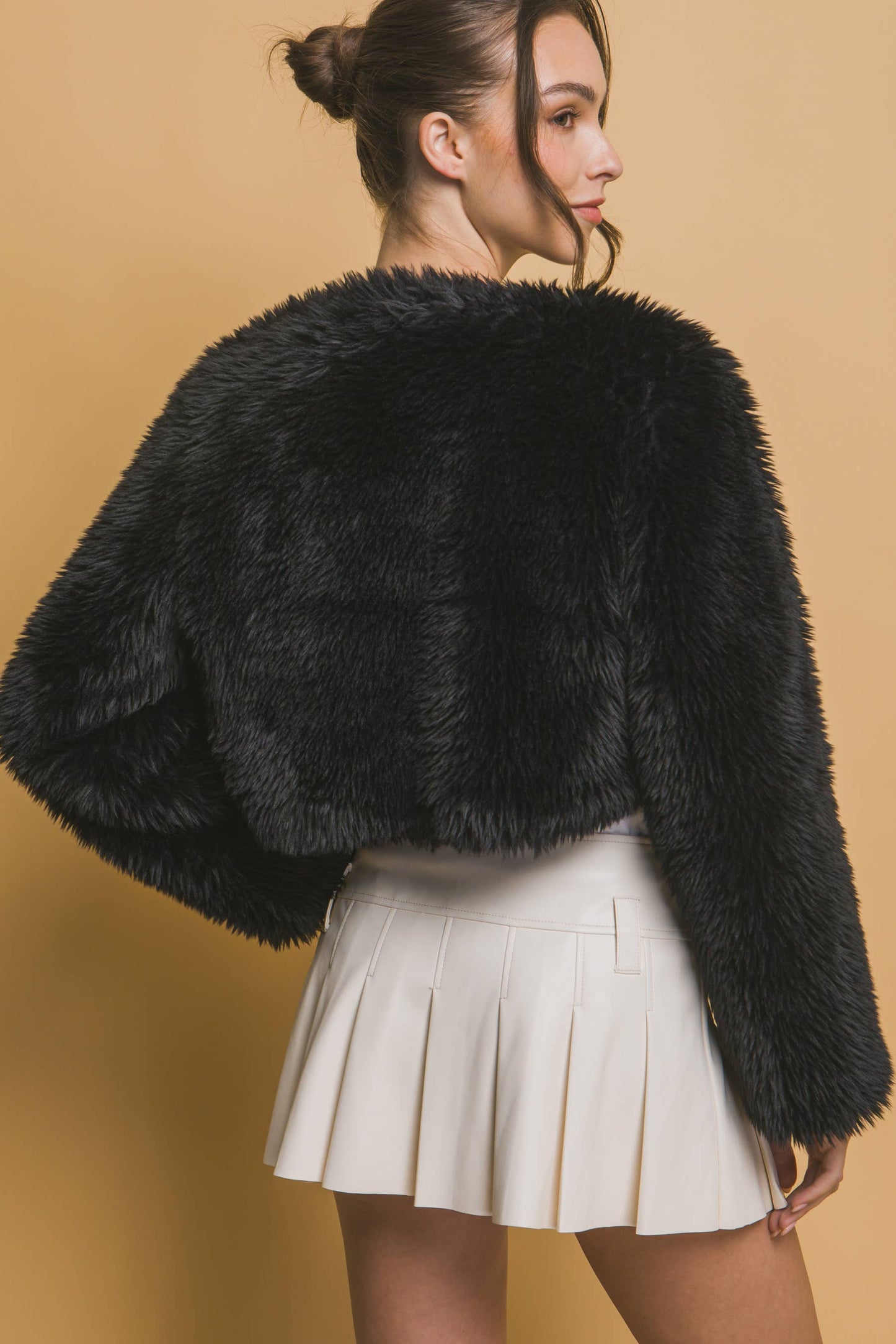 Faux Fur Cropped Bolero Jacket