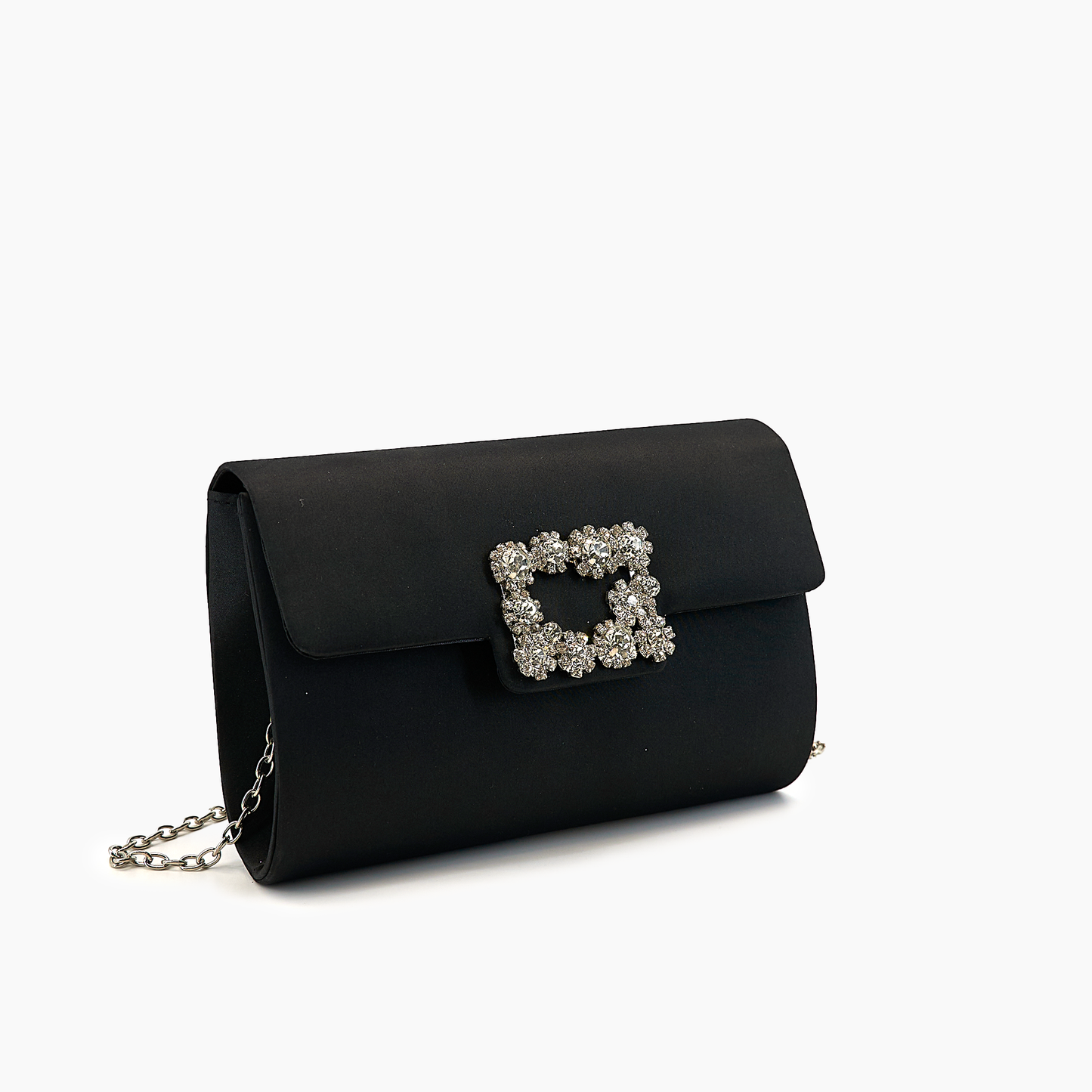 Clara Satin Rhinestone Gem Evening Crossbody