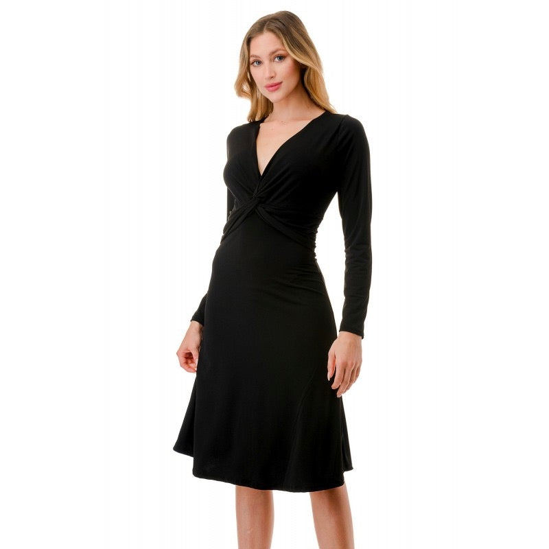 Ariella Long Sleeve Twist Dress