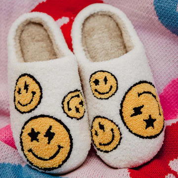 Katydid Star and Lightning Eyes Happy Face Slippers