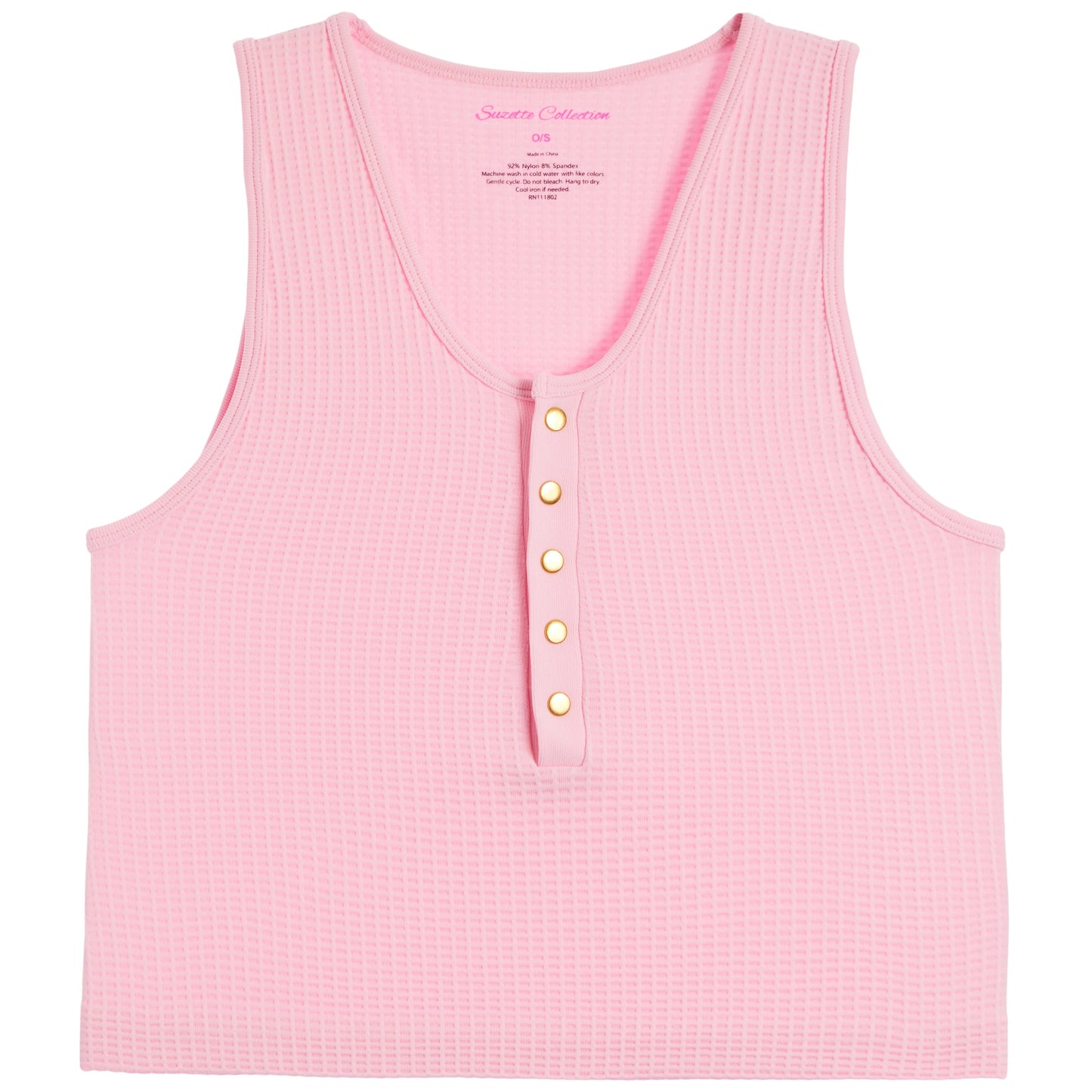 Suzette New Waffle Snap Henley