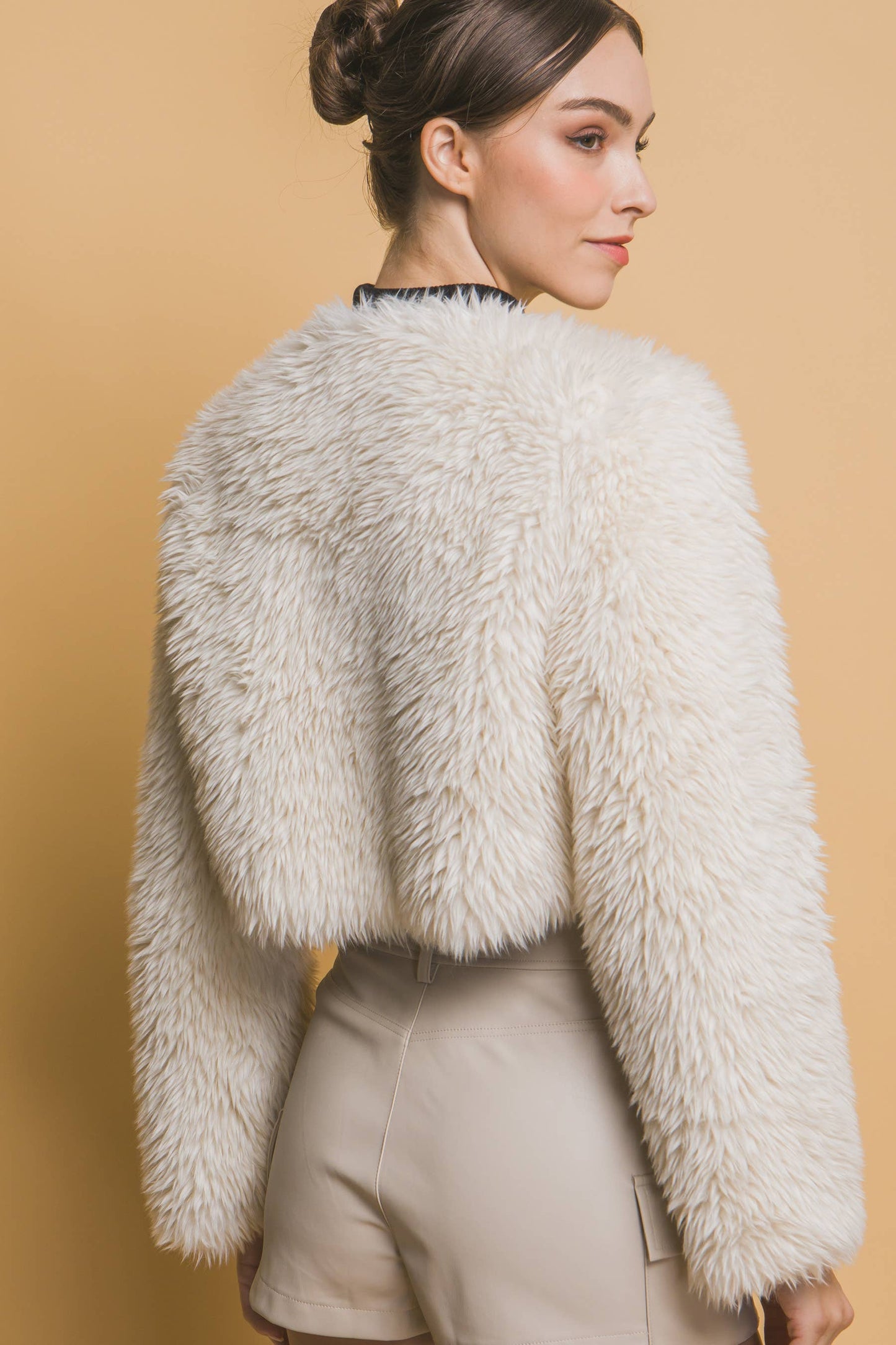 Faux Fur Cropped Bolero Jacket