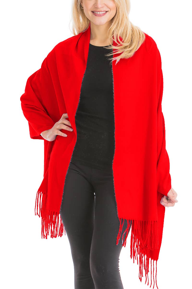 Oversized Fuzzy Twist Oblong Wrap Shawl Scarf