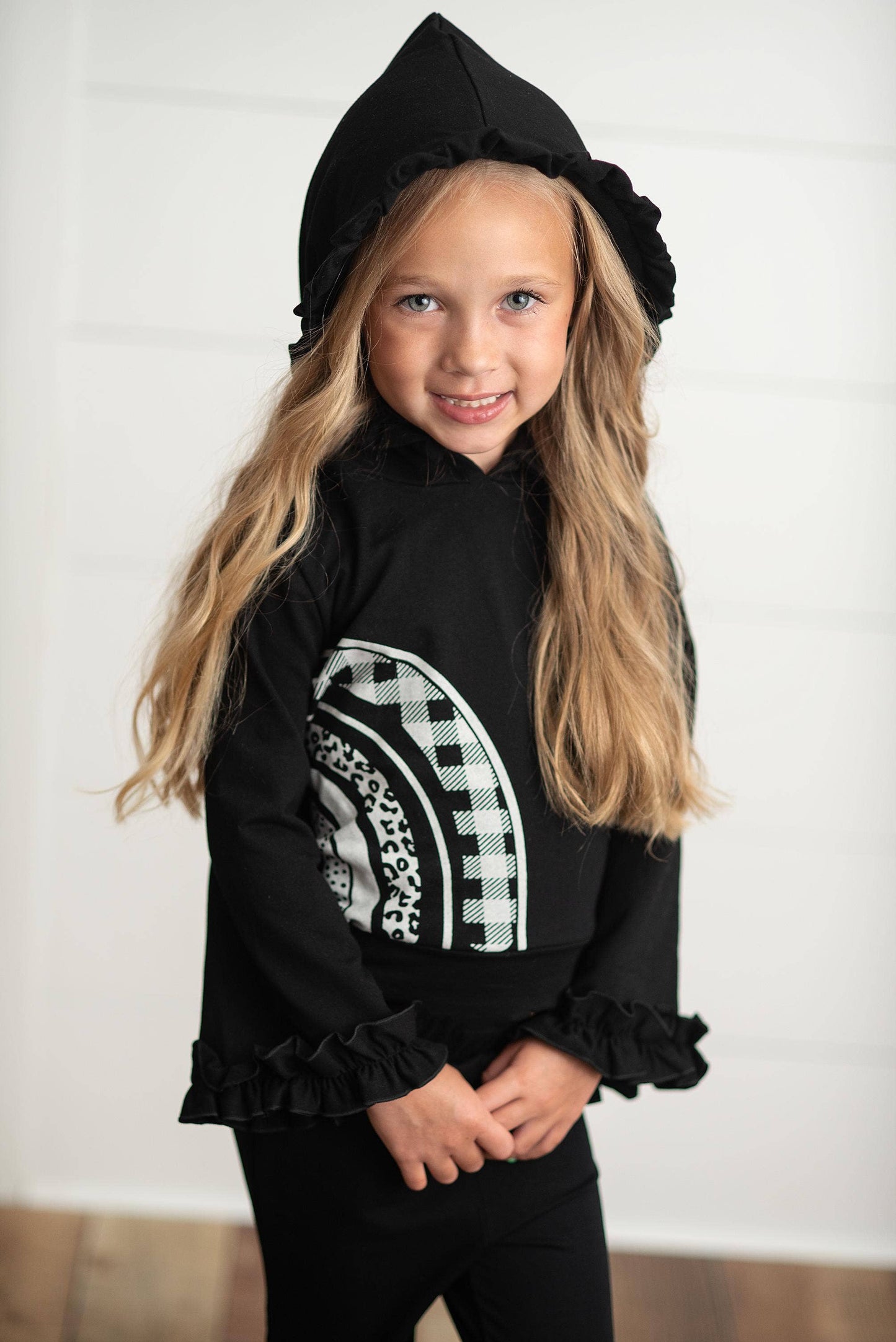 Kids Black & White Rainbow Check Set