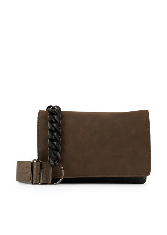 Haute Shore Lexi Expresso Chocolate Vegan Suede/Black Pebble Leather