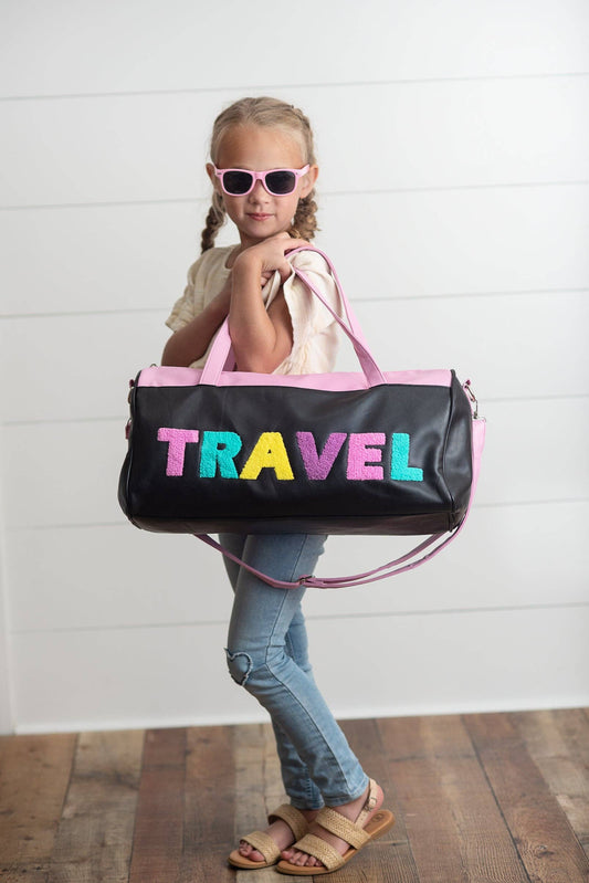 Kids Pink and Black Travel Bag