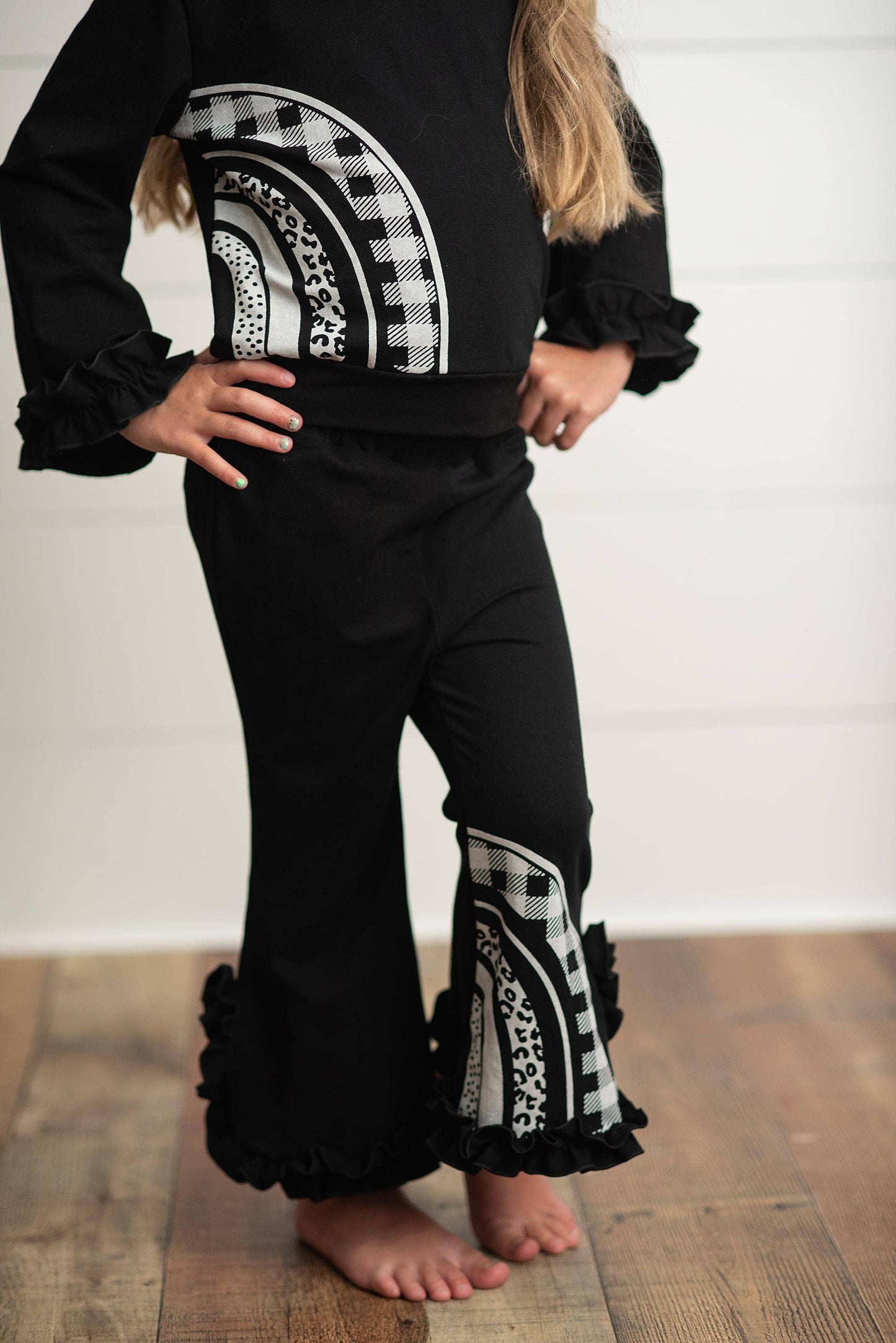 Kids Black & White Rainbow Check Set