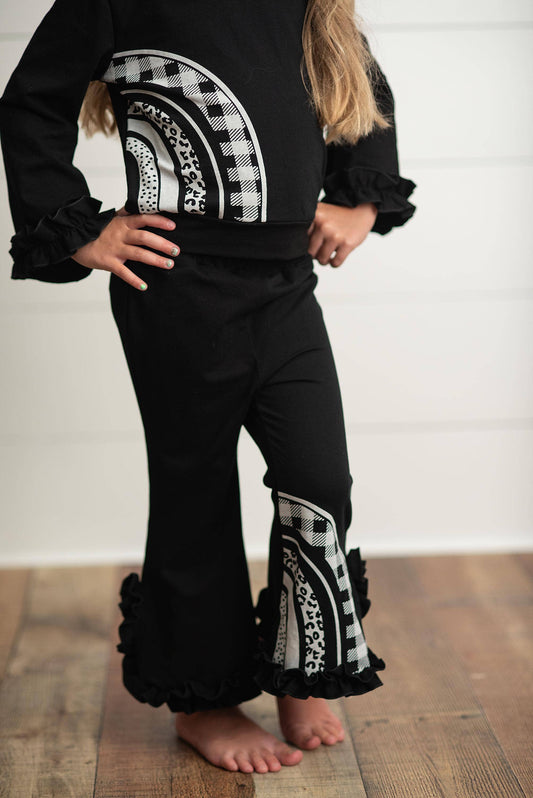 Kids Black & White Rainbow Check Set