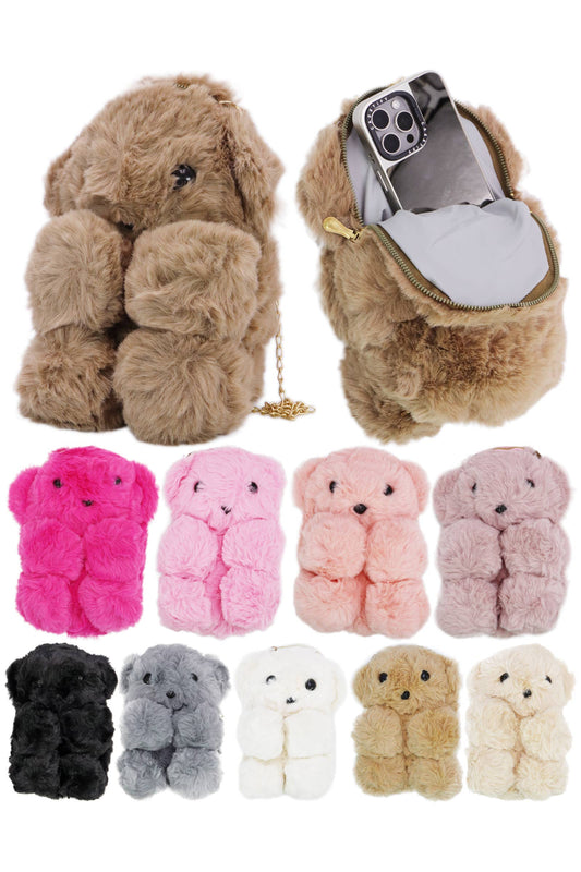 Teddy Bear Fuzzy Faux Fur Versatile Crossbody Bag