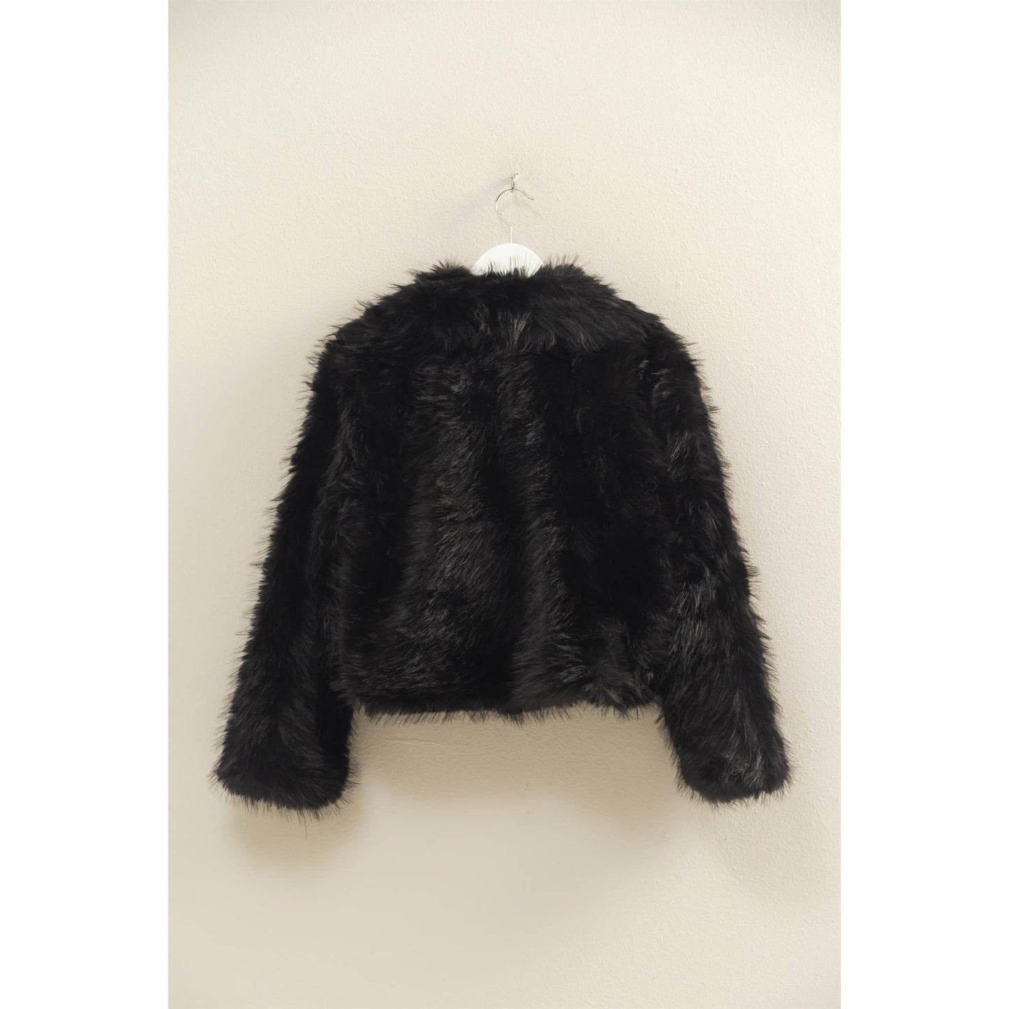 Shawl Collar Faux Fur Jacket
