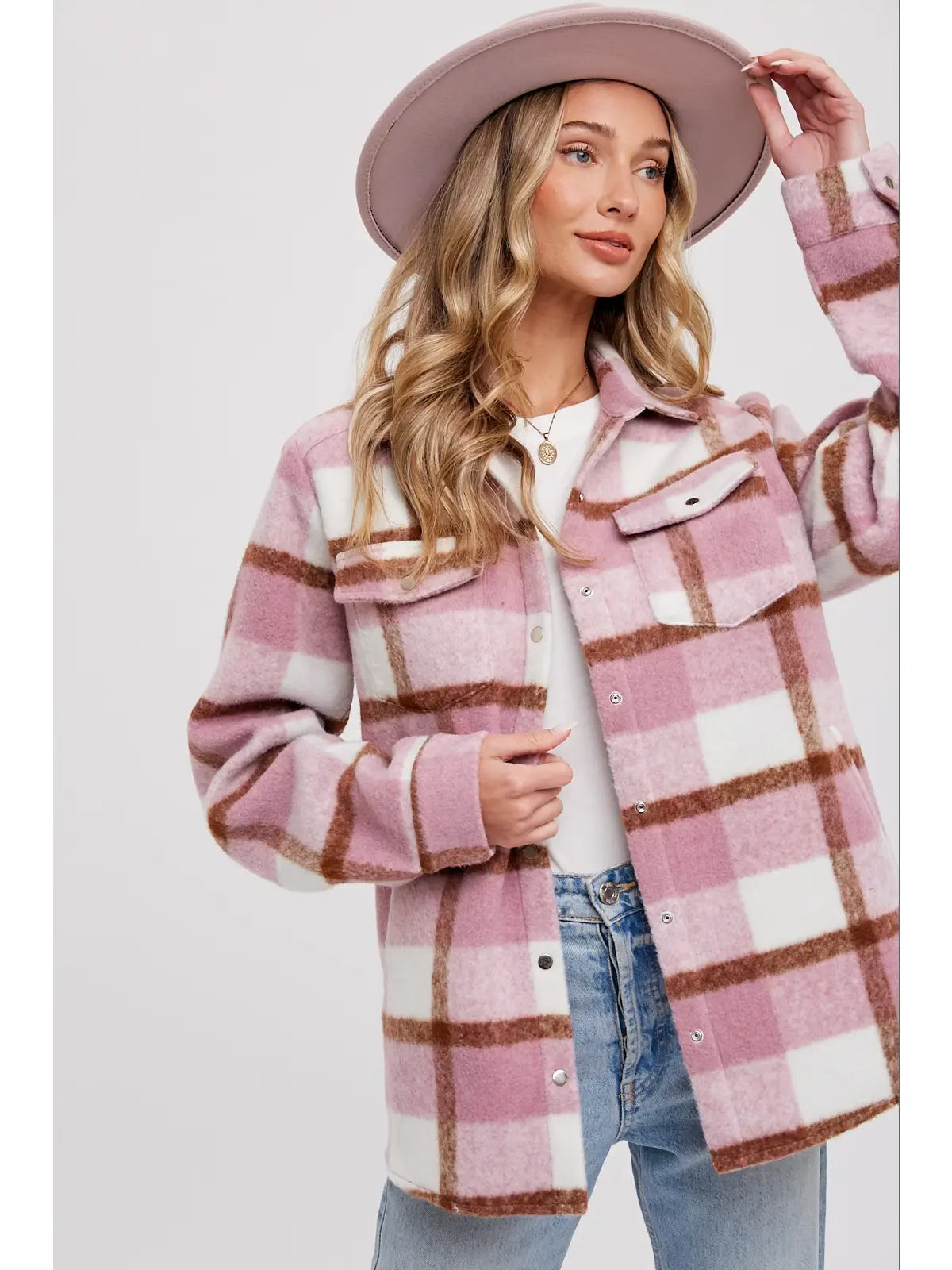 Bluivy Plaid Brushed Flannel Shacket