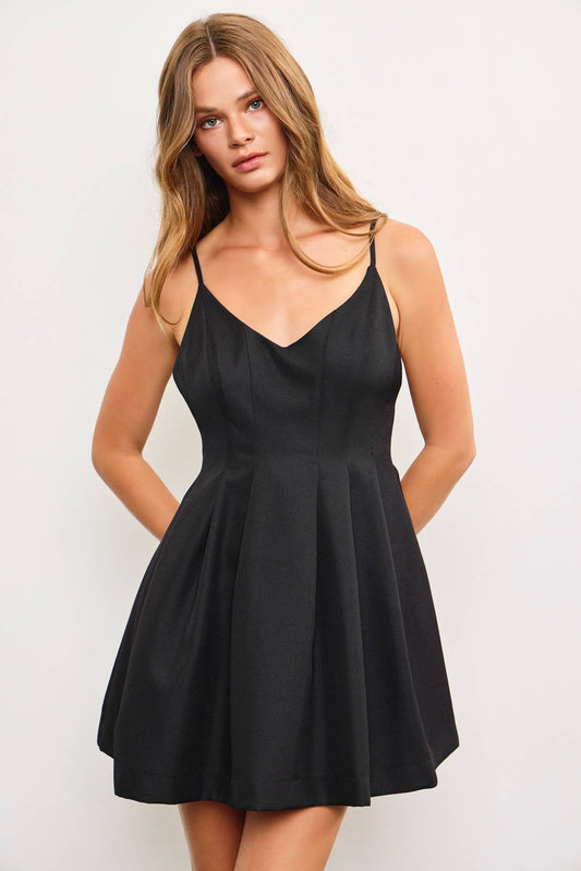 WAIST PINTUCK STRAP DRESS