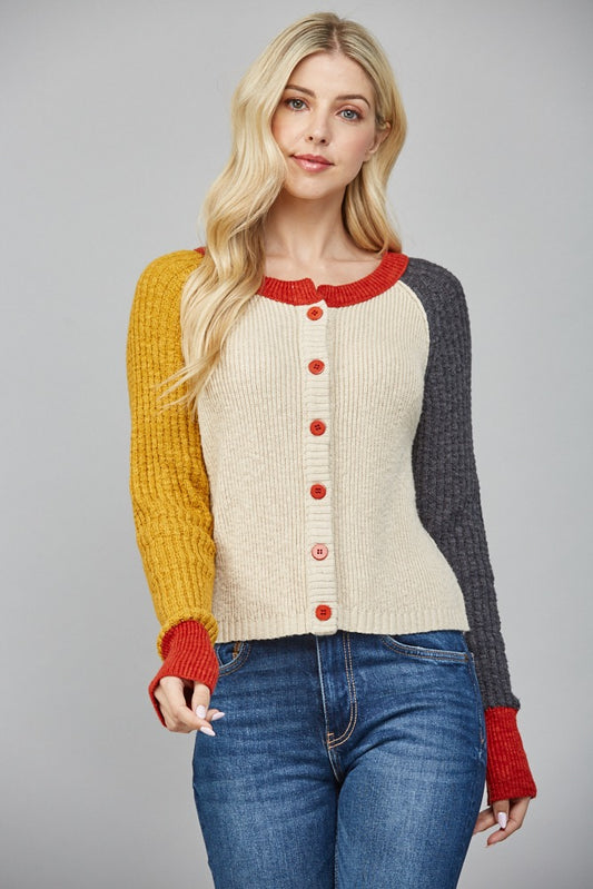 Fate Color block Cardigan