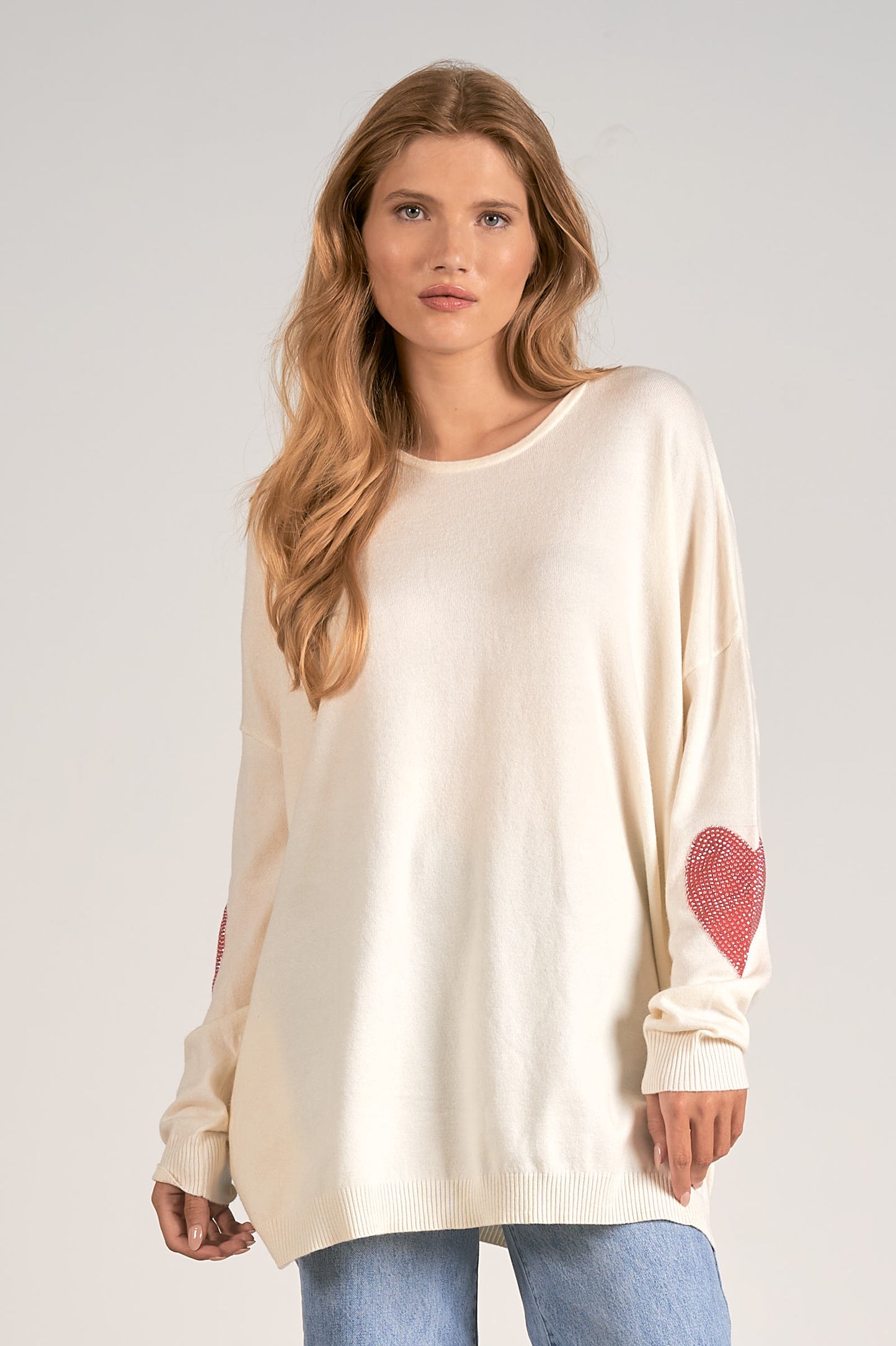 Elan Tori Heart Sweater