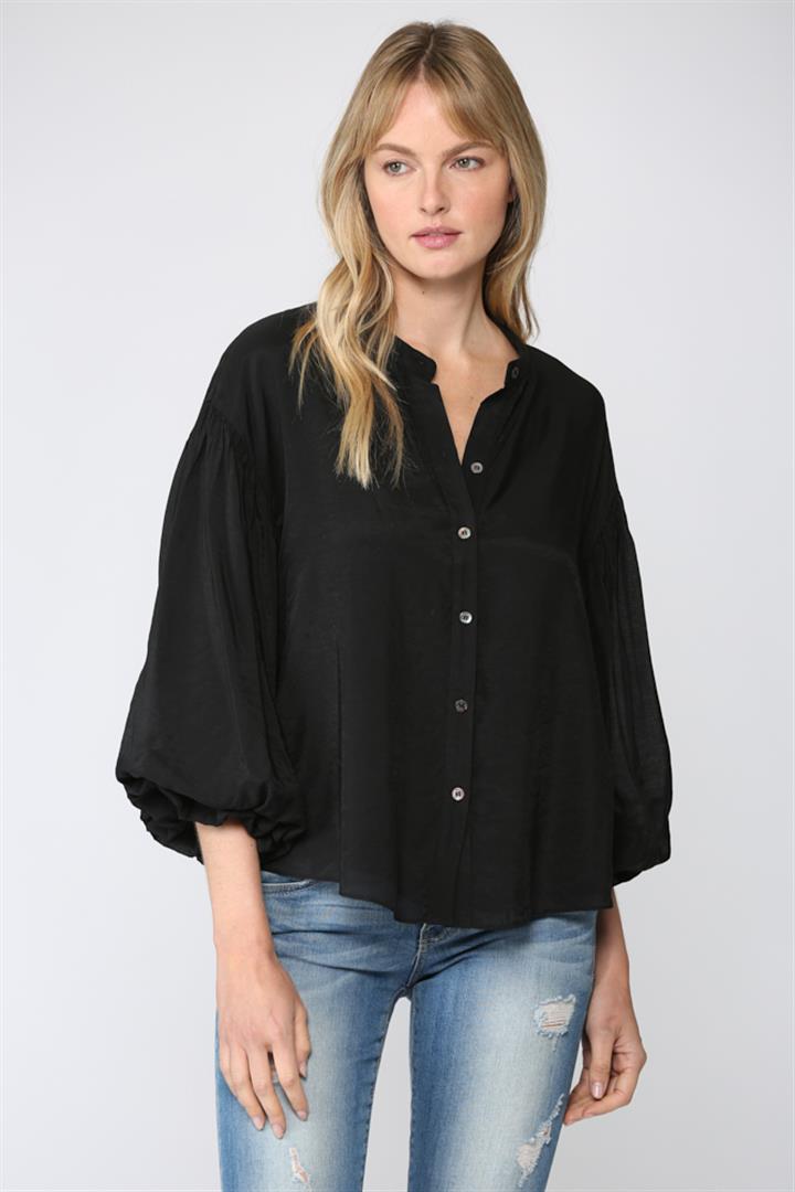 Fate Puff Sleeve Button Down Top