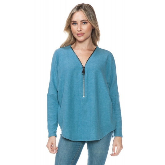 Ariella Dolman Sleeve Zipper Top